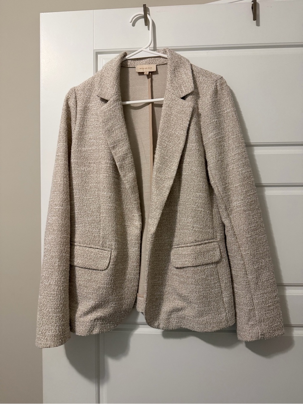 Woven Women's Blazer - Cream